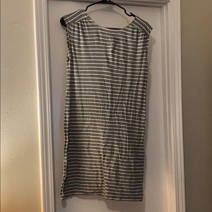 Grey and White Stripe Dress